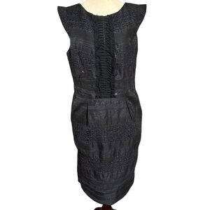 Piazza Sempione Black Cap Sleeved Shift Dress